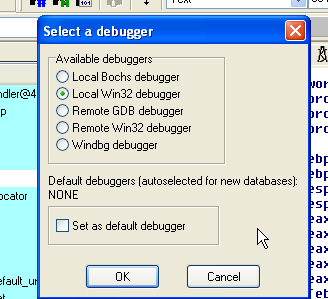 Seleccionar debugger