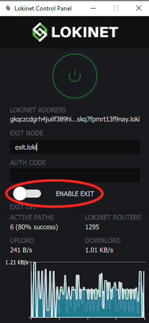 enable exit node lokinet ilustration